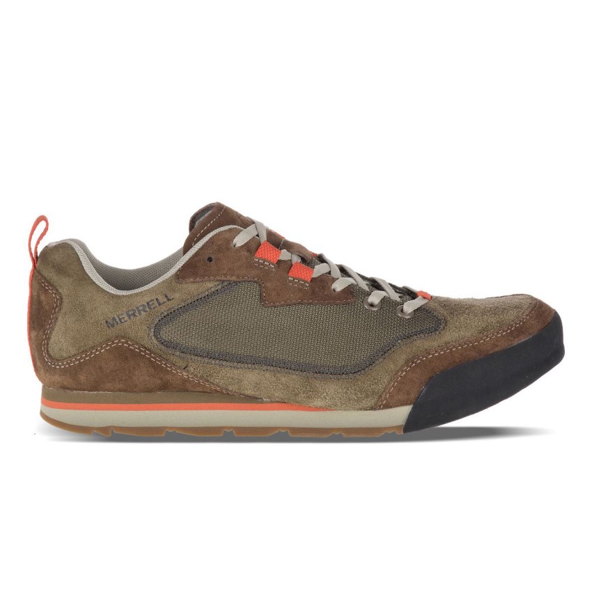 Basket Merrell Burnt Rock Travel Suede Marron/Vert Olive Homme | C.P.VZDJ